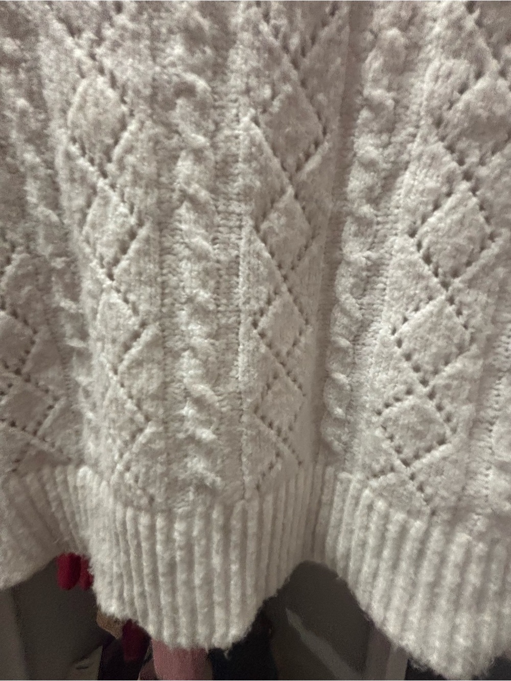Francesca's Collections Cream Ruffle-Front Knit Sweater - Picture 6 of 6